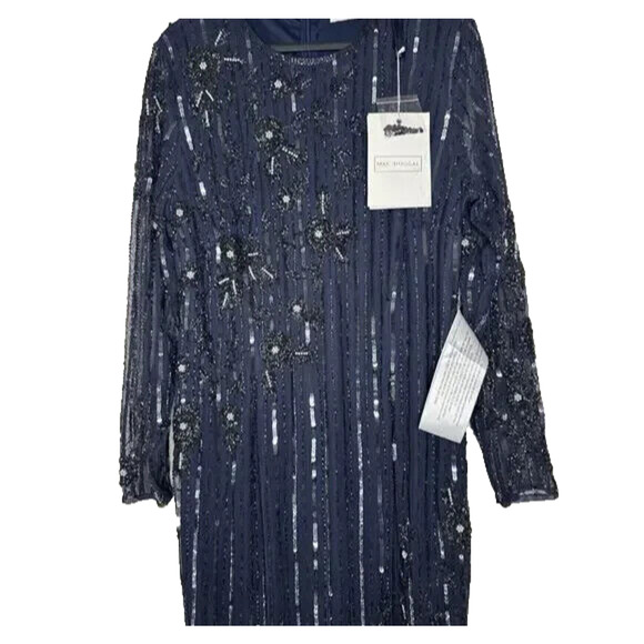 MAC DUGGAL 93626 EMBELLISHED‎ HIGH NECK ILLUSION LONG SLEEVE GOWN SZ 2 NEW - Picture 4 of 6